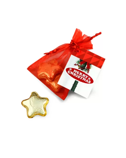 Branded Chocolate Star Drawstring Bag