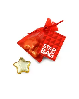 Branded Chocolate Star Drawstring Bag