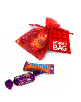 Custom Chocolate Heroes Drawstring Bag