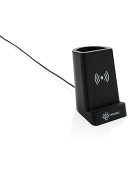 Light up logo 5W wireless charging pen holder