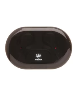 Light up logo TWS earbuds in charging case