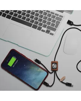 Light up logo SCX.design C29 3-in-1 bamboo cable