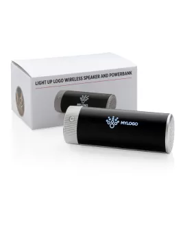 Light up logo wireless 3W speaker and powerbank