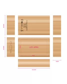 Eco Bamboo LED Power Bank