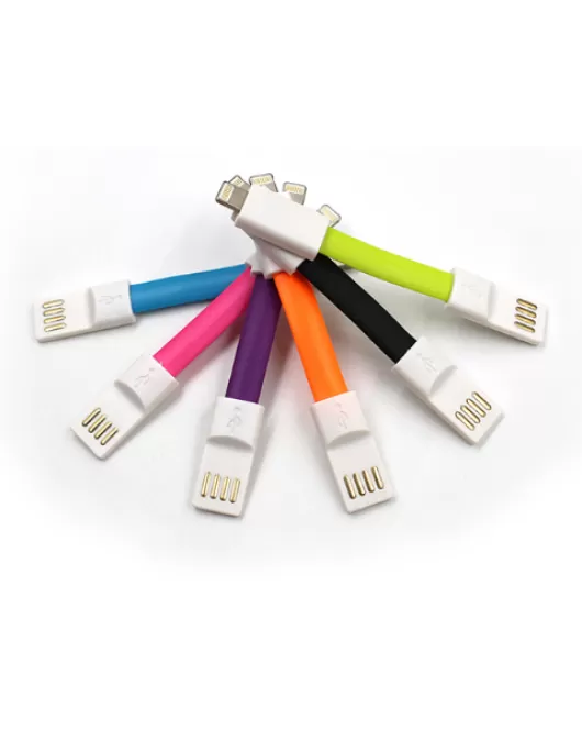 Custom 2-in-1 Short USB Cable With Lightning Charge Lead