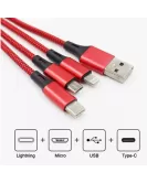 Custom 3-in-1 Data USB Cable Light Up Logo