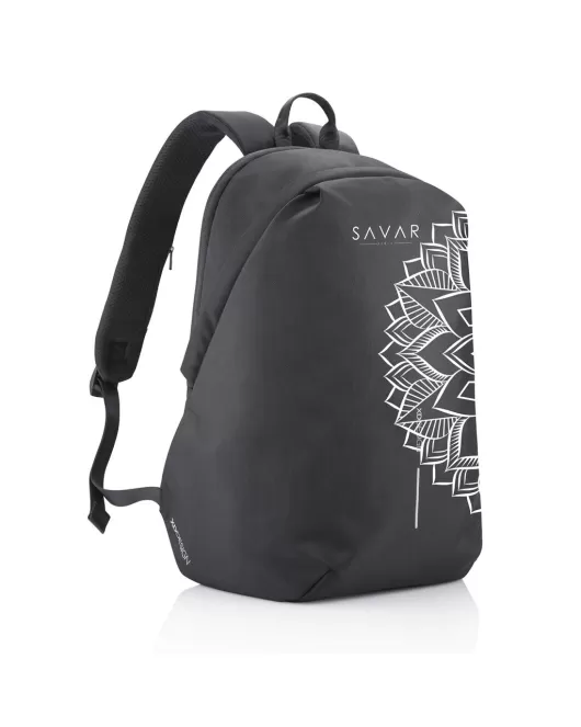 Bobby Soft "Art", Anti-Theft Backpack Black/White