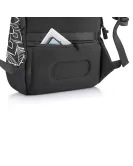 Bobby Soft "Art", Anti-Theft Backpack Black/White