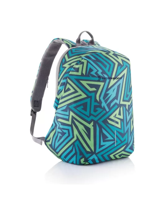 Bobby Soft "Art", Anti-Theft Backpack Blue/Green