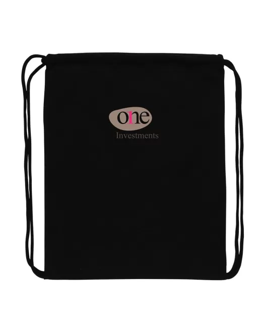 Impact AWARE Recycled Cotton Drawstring Backpack 145g Black