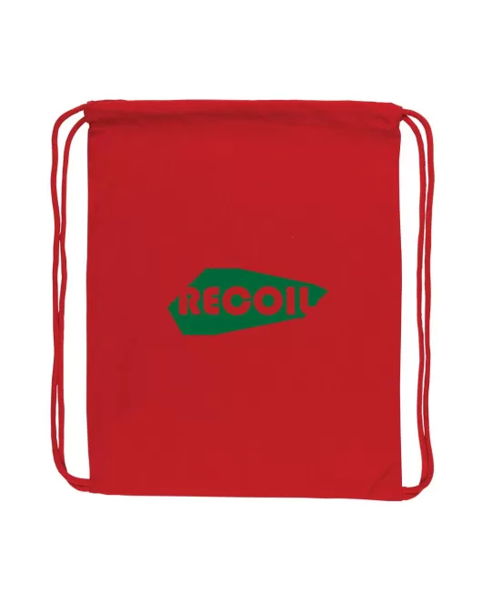 Impact AWARE Recycled Cotton Drawstring Backpack 145g Red