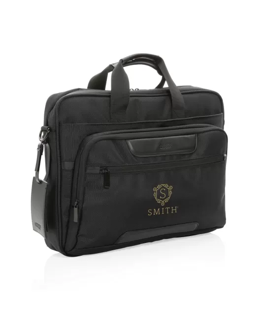 Swiss Peak AWARE RPET Voyager 15.6" Laptop Bag Black