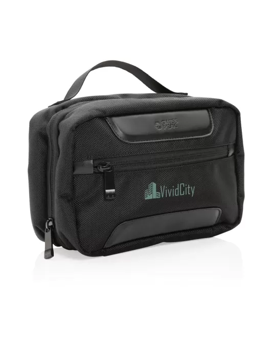 Swiss Peak AWARE RPET Voyager Toiletry Bag Black