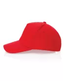 Impact 5 Panel 190gr Recycled Cotton Cap With AWARE Tracer Red