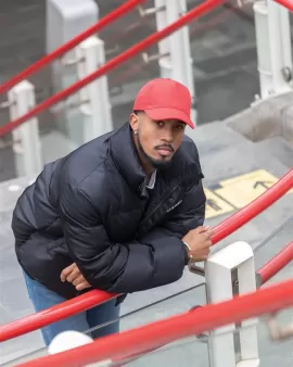 Impact 5 Panel 280gr Recycled Cotton Cap With AWARE Tracer Red