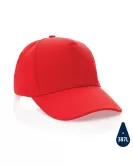 Impact 5 Panel 280gr Recycled Cotton Cap With AWARE Tracer Red