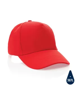 Impact 5 Panel 280gr Recycled Cotton Cap With AWARE Tracer Red