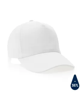 Impact 5 Panel 280gr Recycled Cotton Cap With AWARE Tracer White