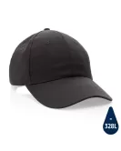 Impact 6 Panel 190gr Recycled Cotton Cap With Aware Tracer Black