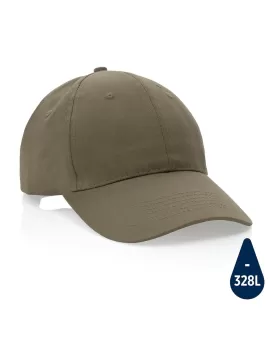 Impact 6 Panel 190gr Recycled Cotton Cap With Aware Tracer Green
