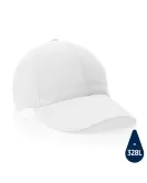 Impact 6 Panel 190gr Recycled Cotton Cap With Aware Tracer White