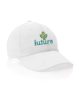 Impact 6 Panel 190gr Recycled Cotton Cap With Aware Tracer White