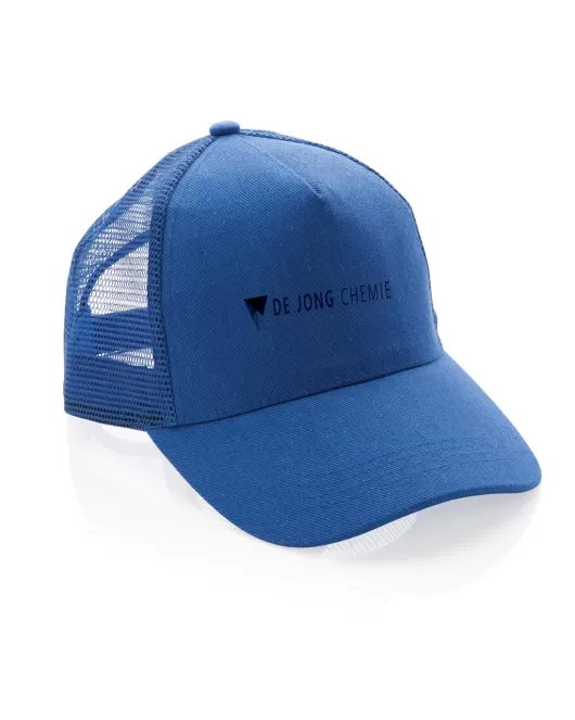 Impact AWARE Brushed Rcotton 5 Panel Trucker Cap 190gr Blue