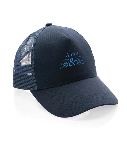 Impact AWARE Brushed Rcotton 5 Panel Trucker Cap 190gr Navy