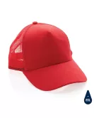 Impact AWARE Brushed Rcotton 5 Panel Trucker Cap 190gr Red