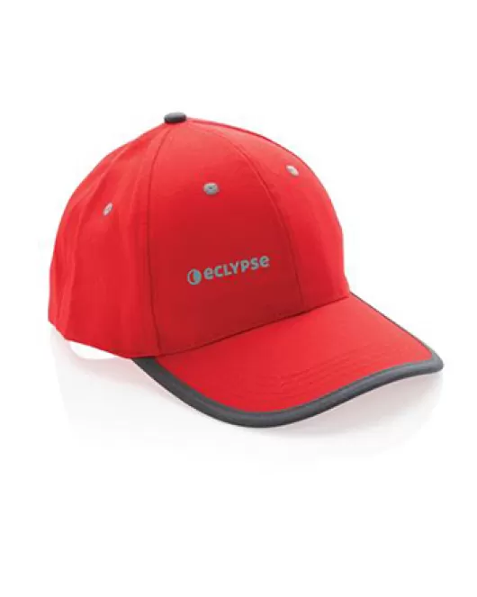 Impact AWARE Brushed Rcotton 6 Panel Contrast Cap 280gr Red