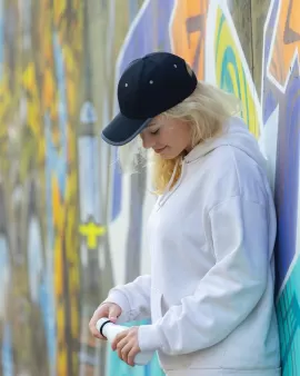 Impact AWARE Brushed Rcotton 6 Panel Contrast Cap 280gr Black