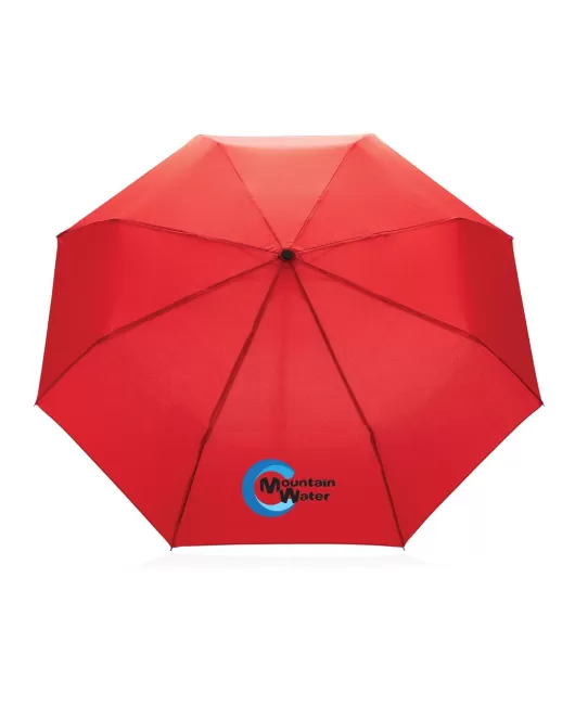 20.5" Impact AWARE RPET 190T Pongee Bamboo Mini Umbrella