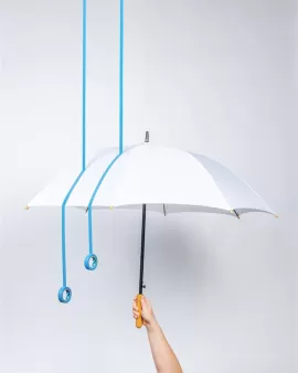 23&quot; Impact AWARE RPET 190T Auto Open Bamboo Umbrella