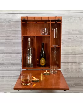 Wooden Whiskey Wall Cabinet