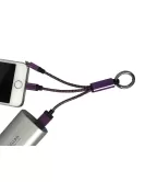 Branded 2 in 1 Braided USB Charging Cable with Clip
