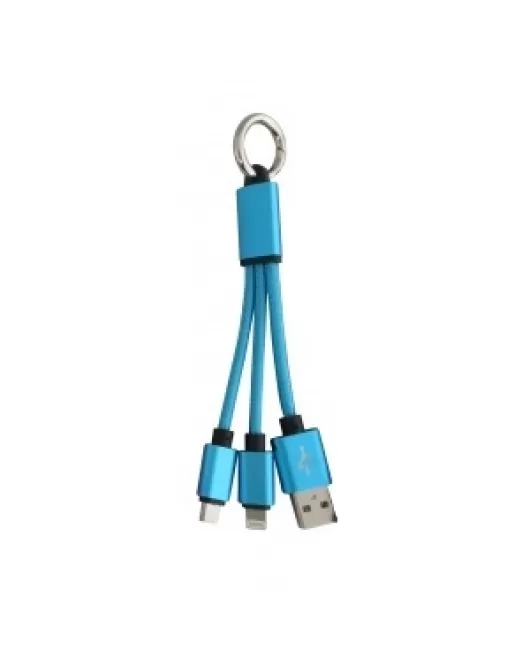 Promotional 2 In 1 Braided USB Charging Cable In Blue