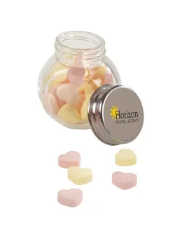 Promotional Small Glass Jar of Hearts