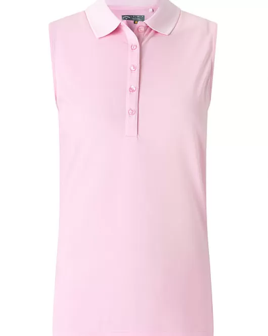 Branded Callaway Ladies Sleeveless Micro Hex Polo