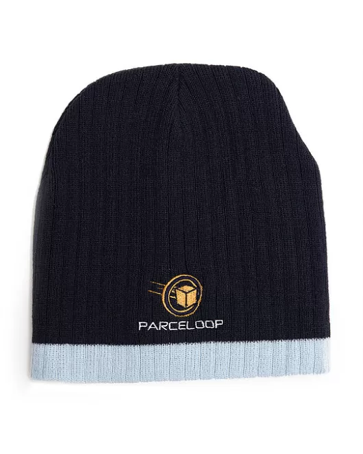 Branded Two Tone Cable Knit Golf Beanie
