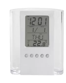 Branded Crystalline Pen Pot &amp; Clock