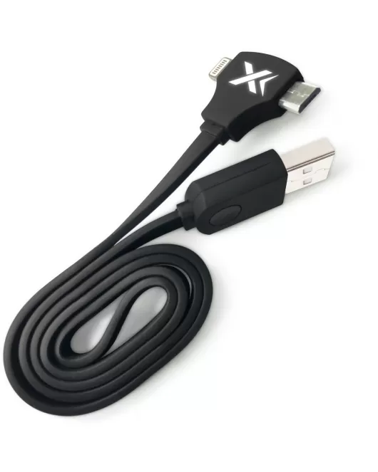 Rubber-Finish Dual Cable with Smart Light