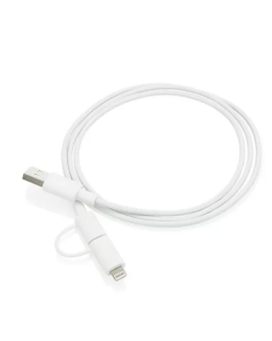 Promotional 2-IN-1 Cable with MFI Licensed Apple Lighting Plug