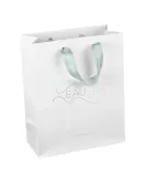 Printed Matt Laminate Paper Bags With Ribbon Handles