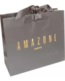 Printed Matt Laminate Paper Bags With Ribbon Handles