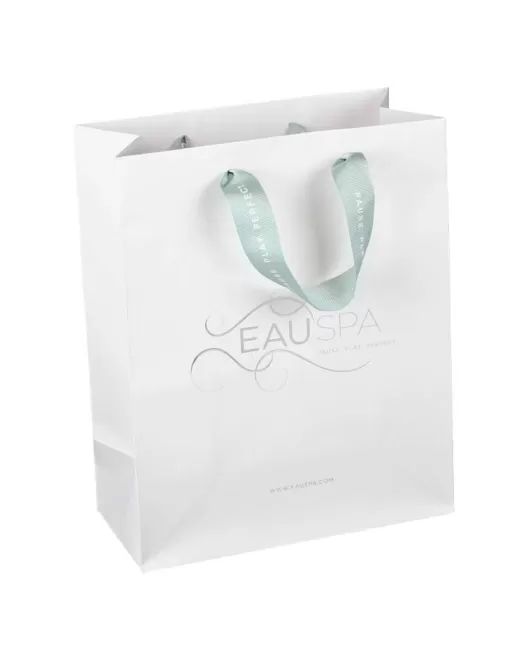 Bespoke Luxury Ribbon Handle Matt Bag for Eau Spa