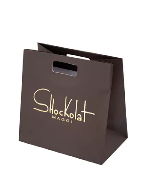 Bespoke Printed Die Cut Handle Paper Bag for Shockolat