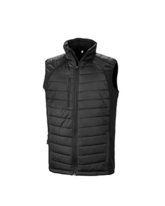 Promotional Result Black Compass Padded Soft shell Gilet