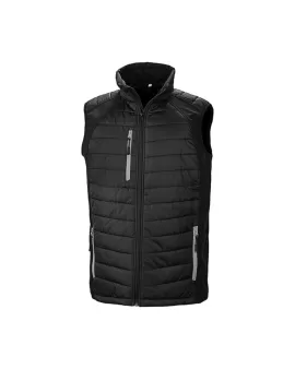 Promotional Result Black Compass Padded Soft shell Gilet