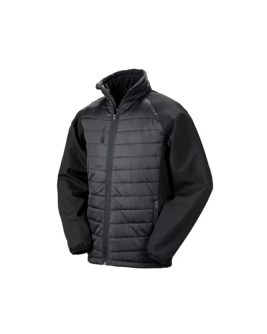 Branded Result Black Compass Padded Soft Shell Jacket