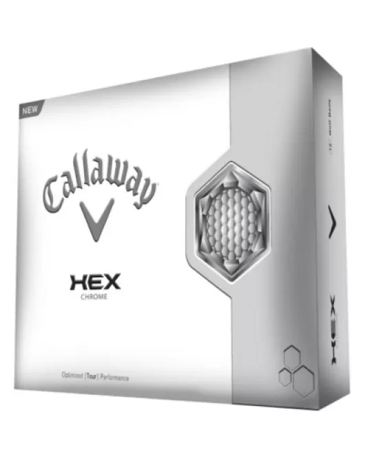 CALLAWAY HEX SILVER CHROME GOLF BALL in White